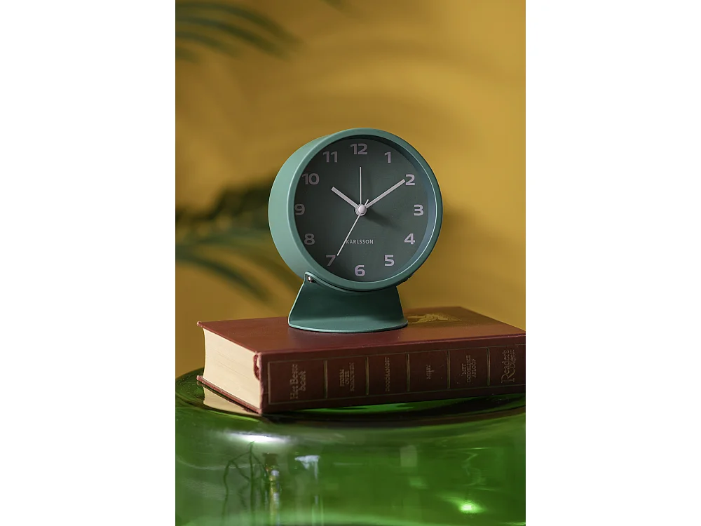 Réveil rétro tendance - 11 x 11 x 13 cm - Vert