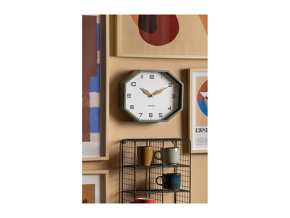 Réveil Modern Factory Octagon - 32x32x26 cm - Vert
