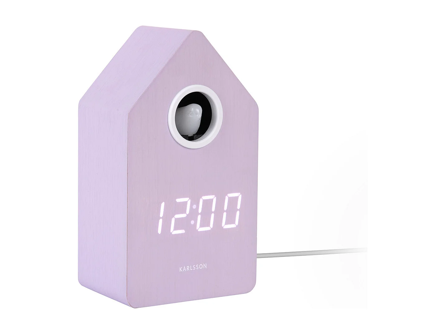 Wekker Cuckoo LED - 9x9x15.8 cm - Paars