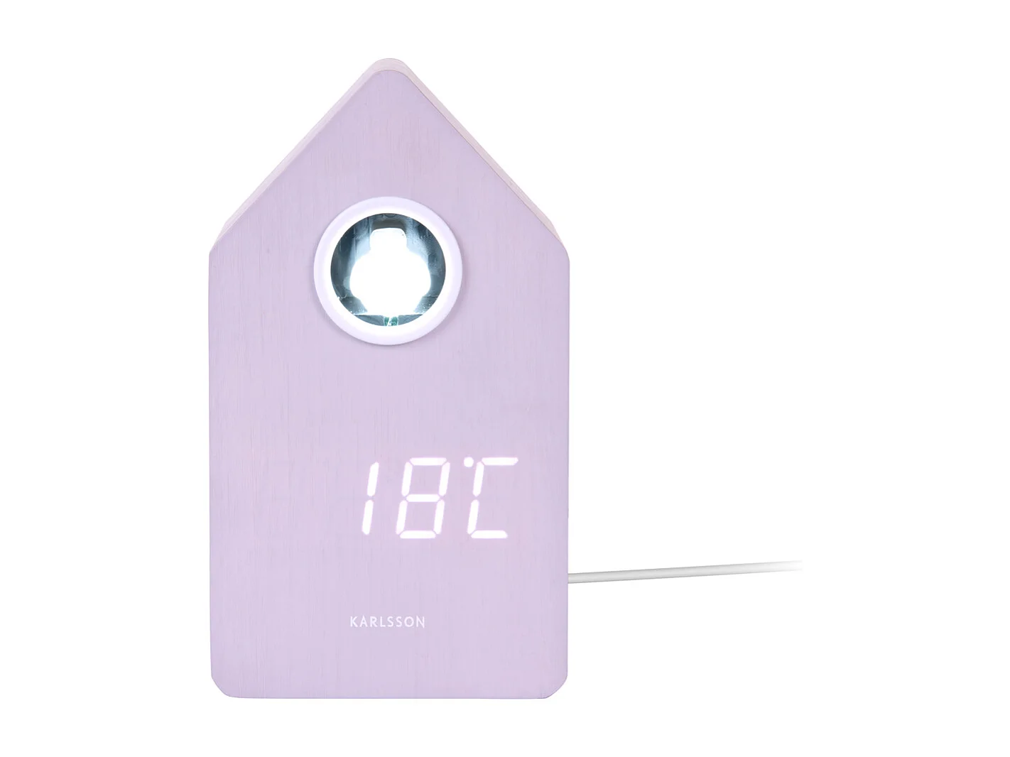 Wekker Cuckoo LED - 9x9x15.8 cm - Paars