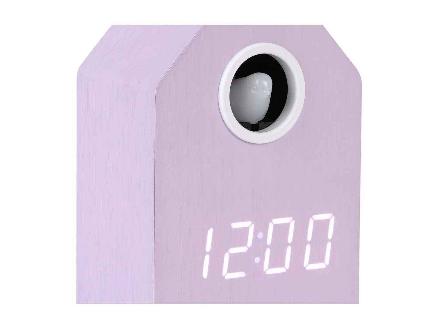 Wekker Cuckoo LED - 9x9x15.8 cm - Paars