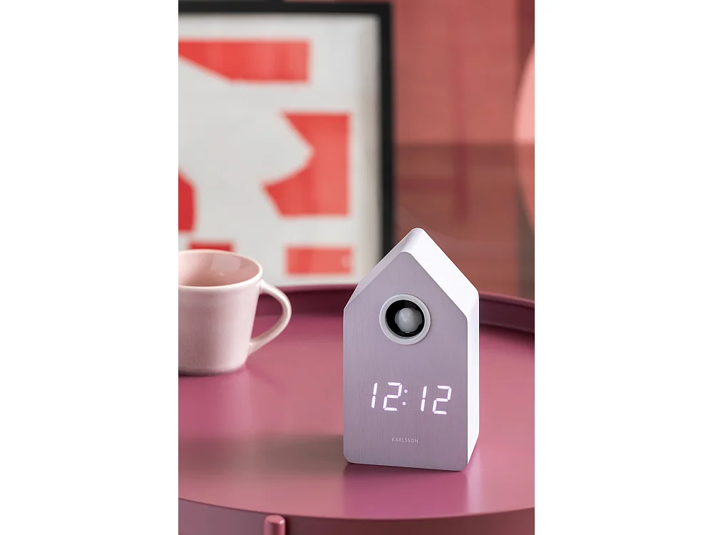 Wekker Cuckoo LED - 9x9x15.8 cm - Paars