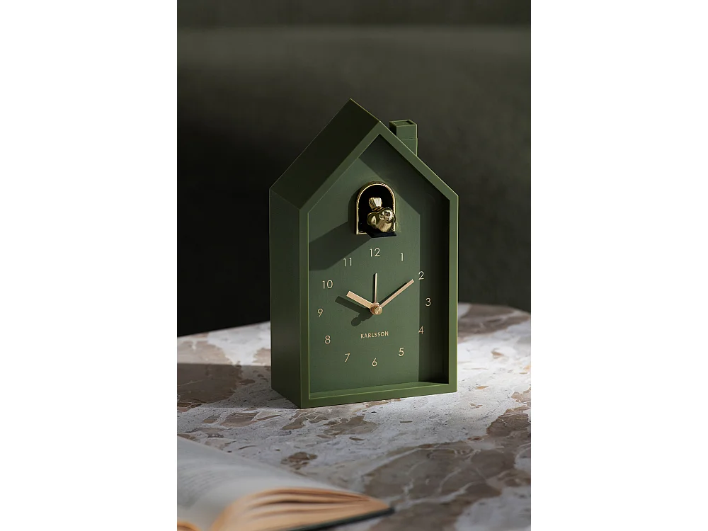Wekker Modern Cuckoo Oro- 15x11.5x20 cm - Groen
