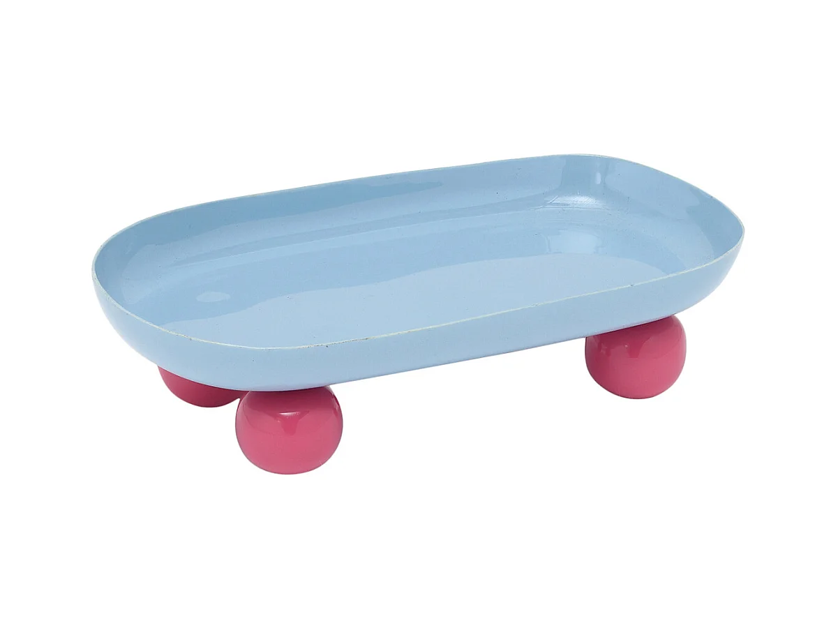 Plateau double Funky - 39x16x6 cm - Bleu