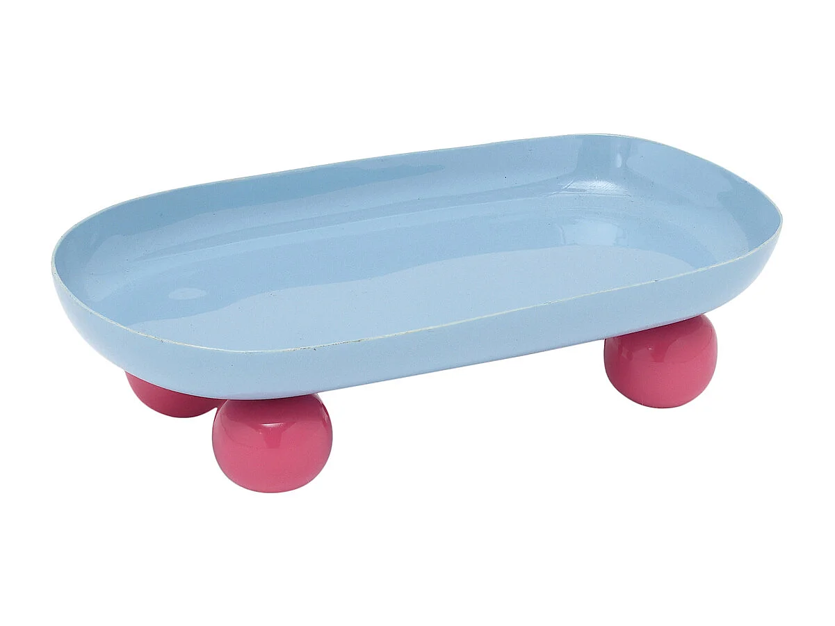 Plateau double Funky - 39x16x6 cm - Bleu