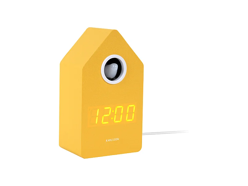 Réveil LED Coucou - 9x9x15,8 cm - Jaune