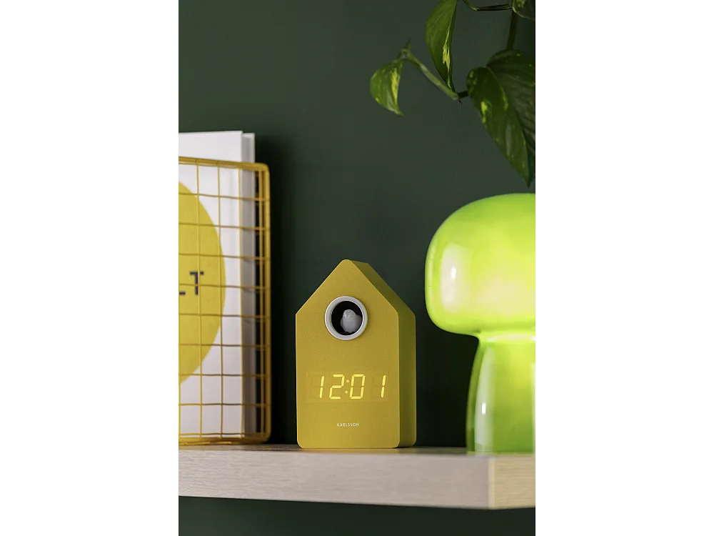 Réveil LED Coucou - 9x9x15,8 cm - Jaune