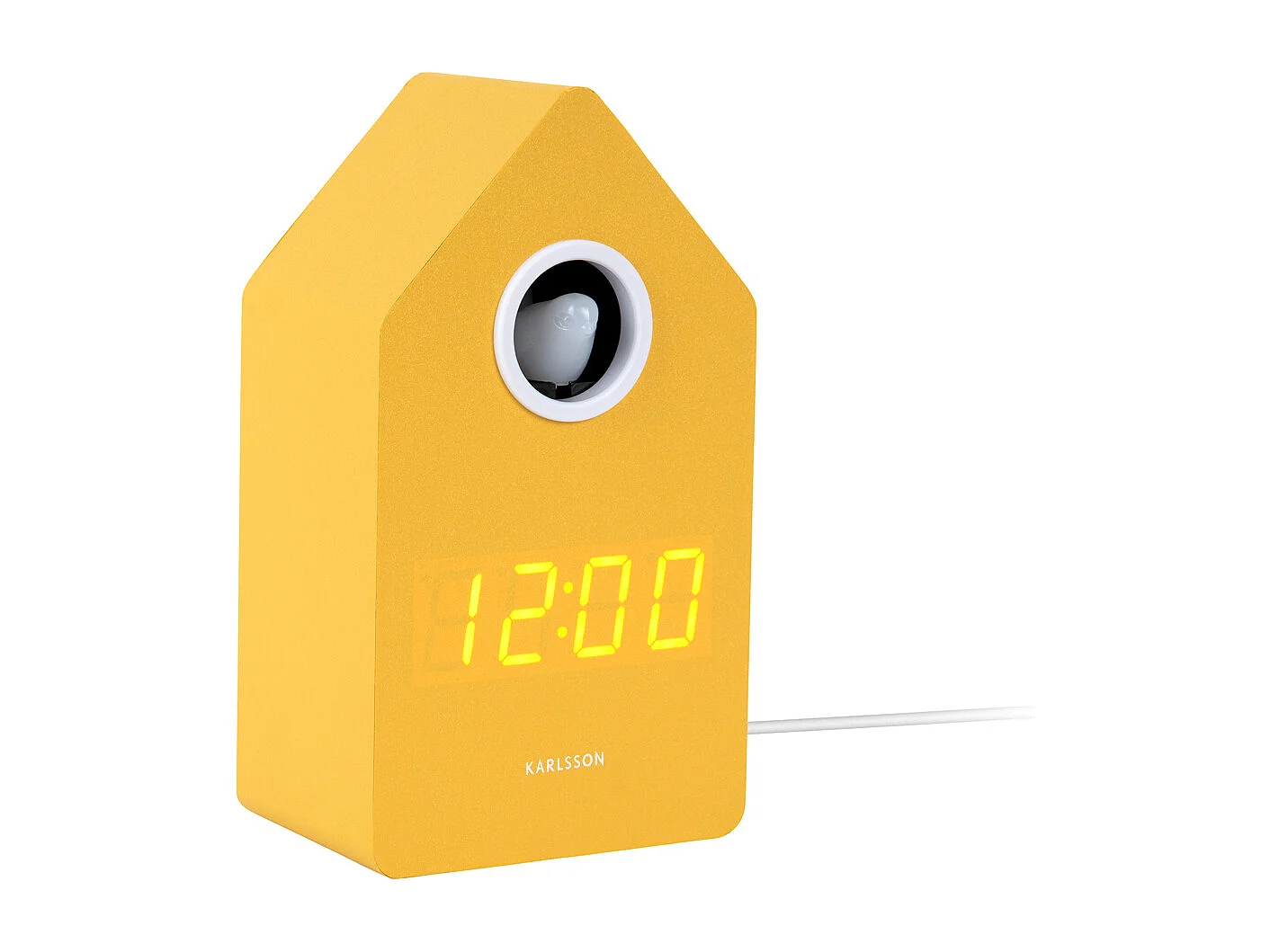 Réveil LED Coucou - 9x9x15,8 cm - Jaune
