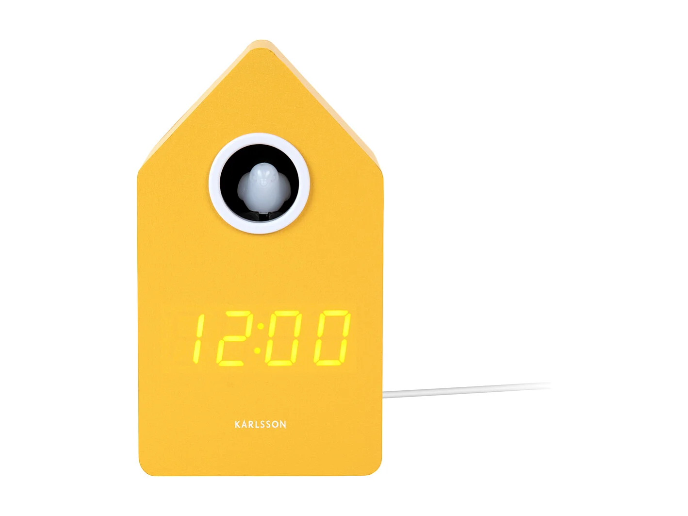 Réveil LED Coucou - 9x9x15,8 cm - Jaune