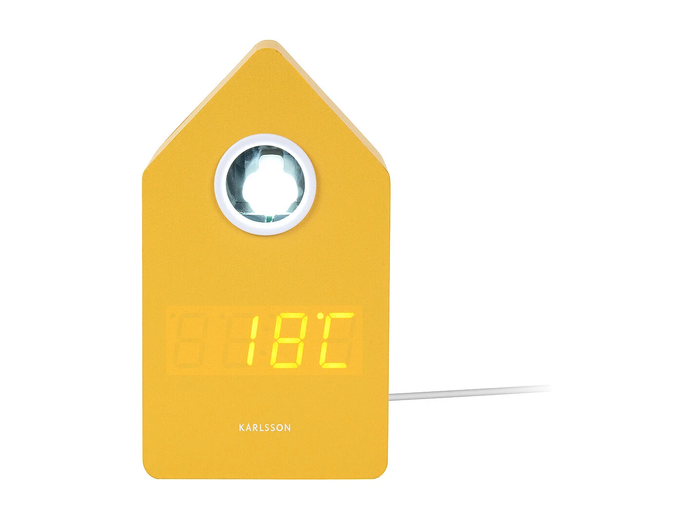 Réveil LED Coucou - 9x9x15,8 cm - Jaune