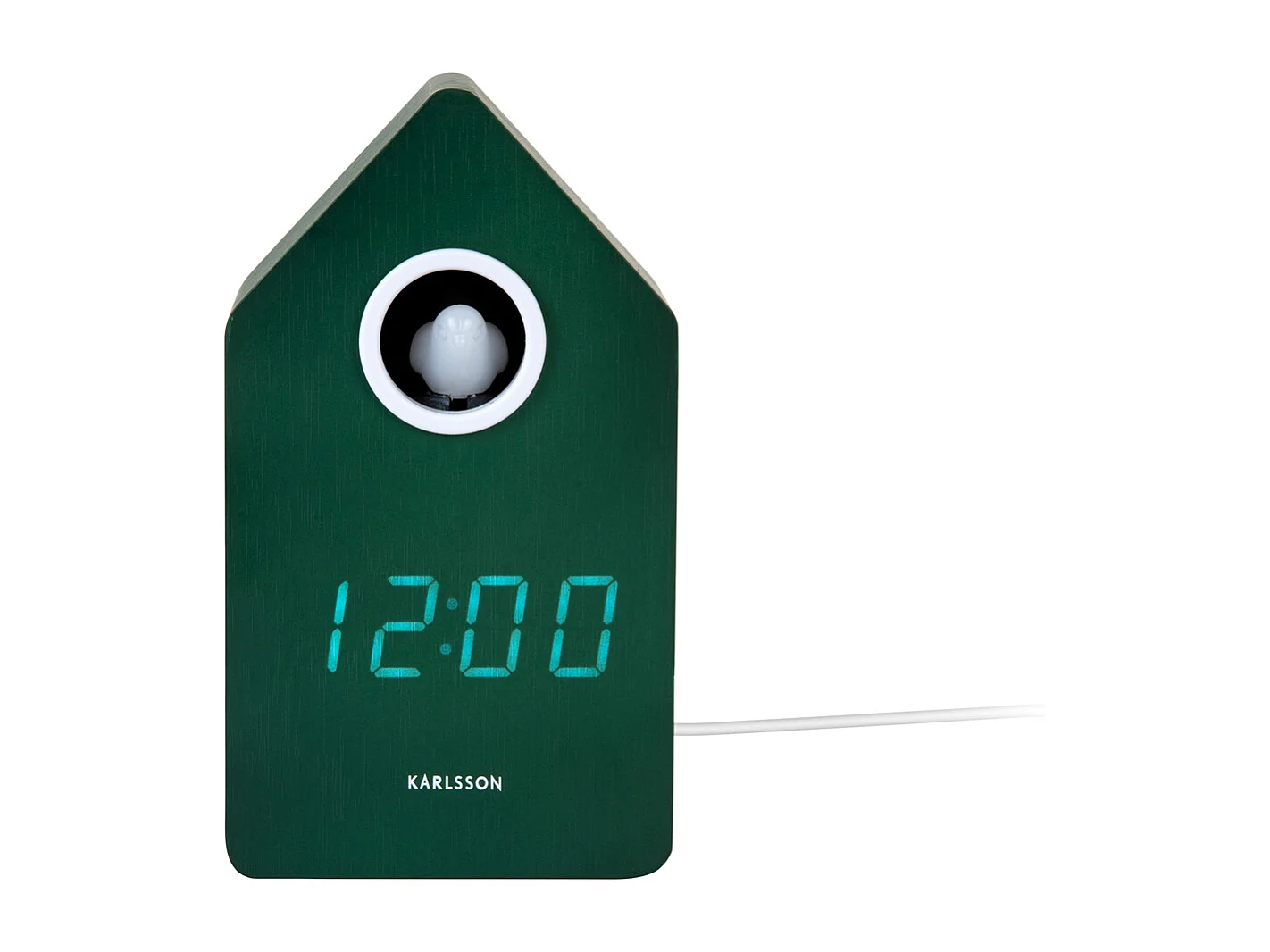 Réveil LED Coucou - 9x9x15,8 cm - Vert