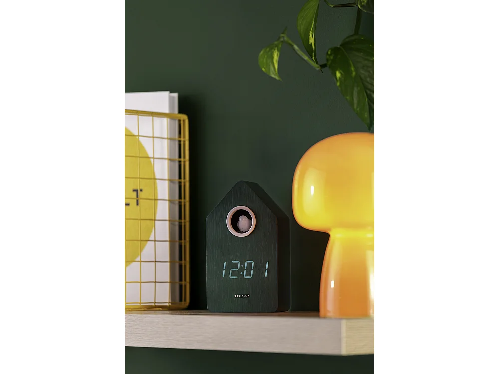 Réveil LED Coucou - 9x9x15,8 cm - Vert