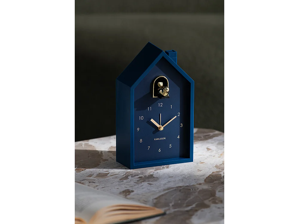 Réveil Moderne Coucou Oro - 15x11,5x20 cm - Bleu