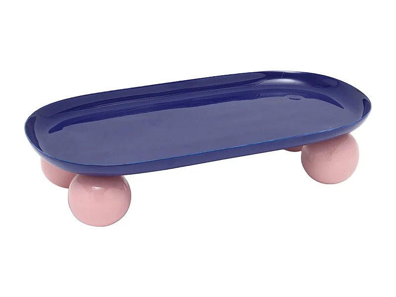 Plateau double Funky - 39x16x6 cm - Bleu