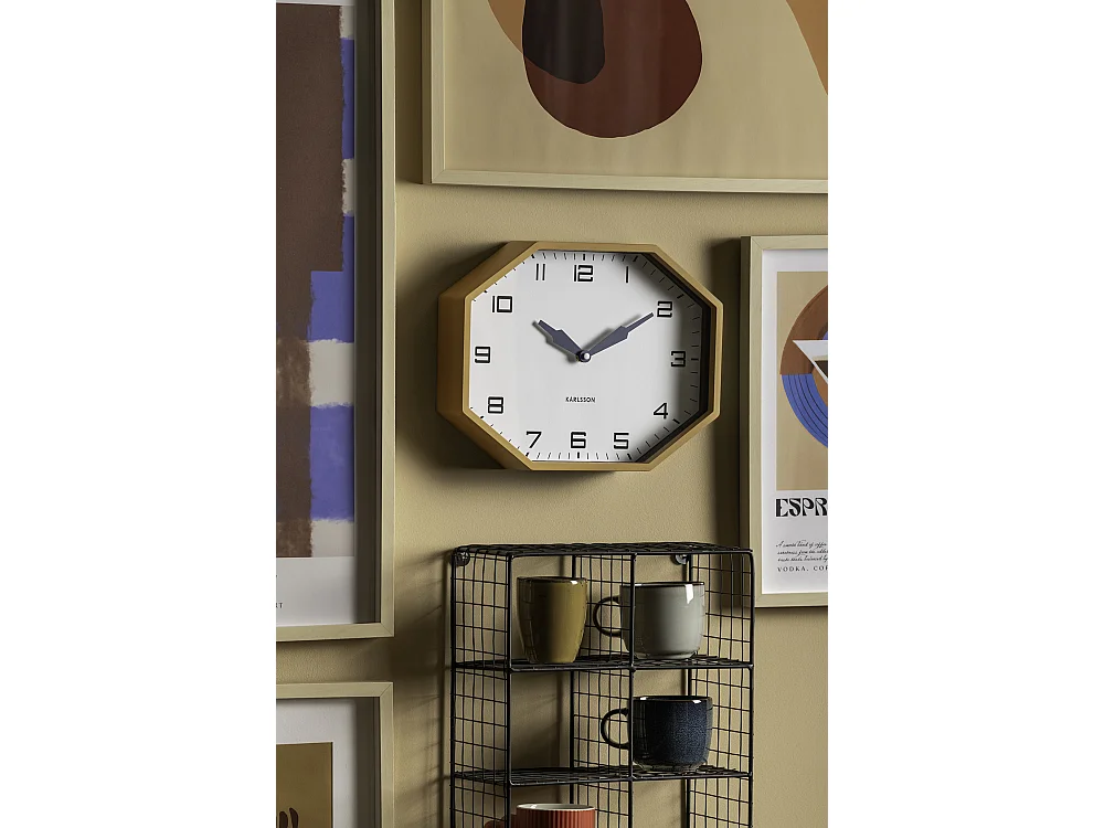 Réveil Modern Factory Octogone - 32x32x26 cm - Jaune