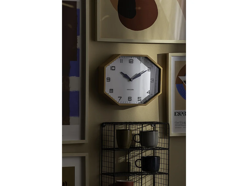 Réveil Modern Factory Octogone - 32x32x26 cm - Jaune