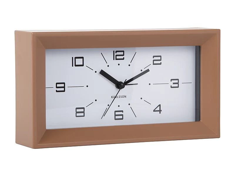 Wekker Lujo  - 20.2x20.2x11.2 cm - Bruin