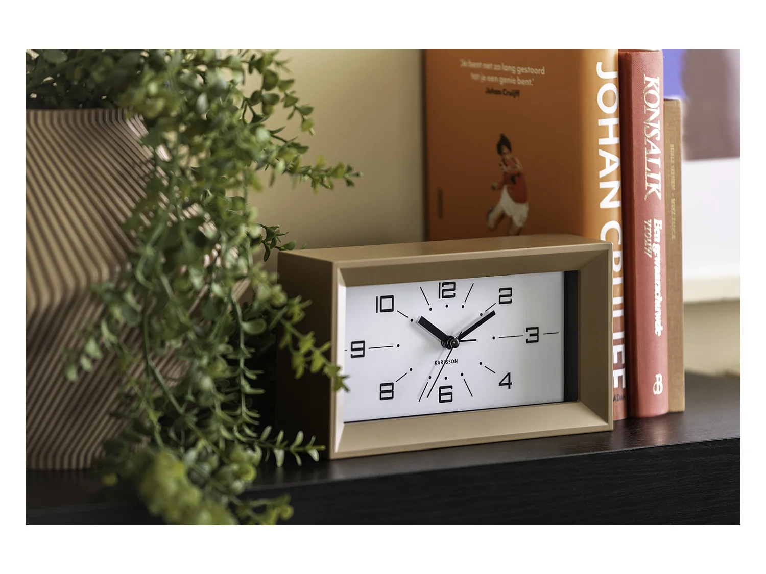 Réveil Lujo - 20,2x20,2x11,2 cm - Marron