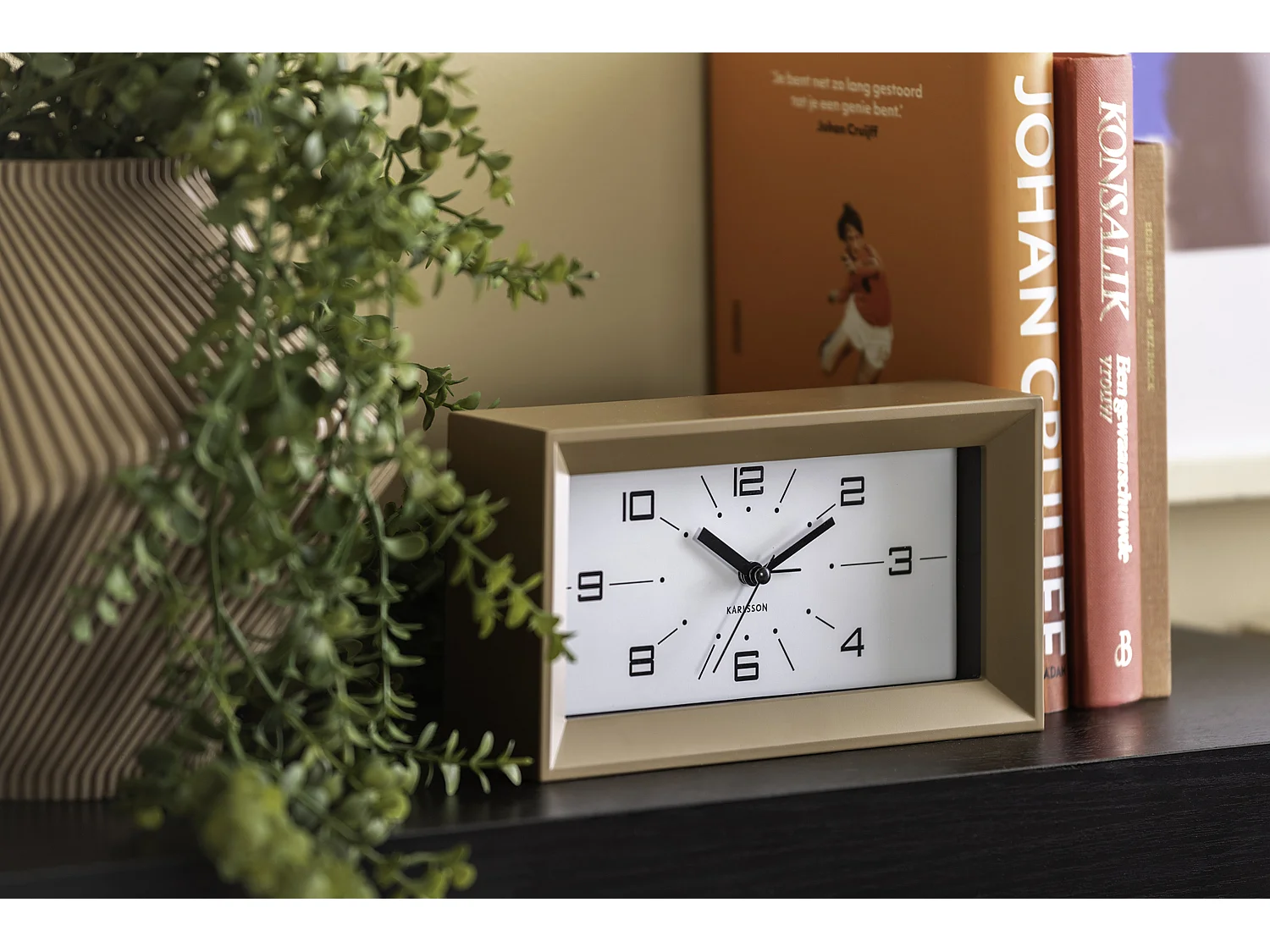 Réveil Lujo - 20,2x20,2x11,2 cm - Marron