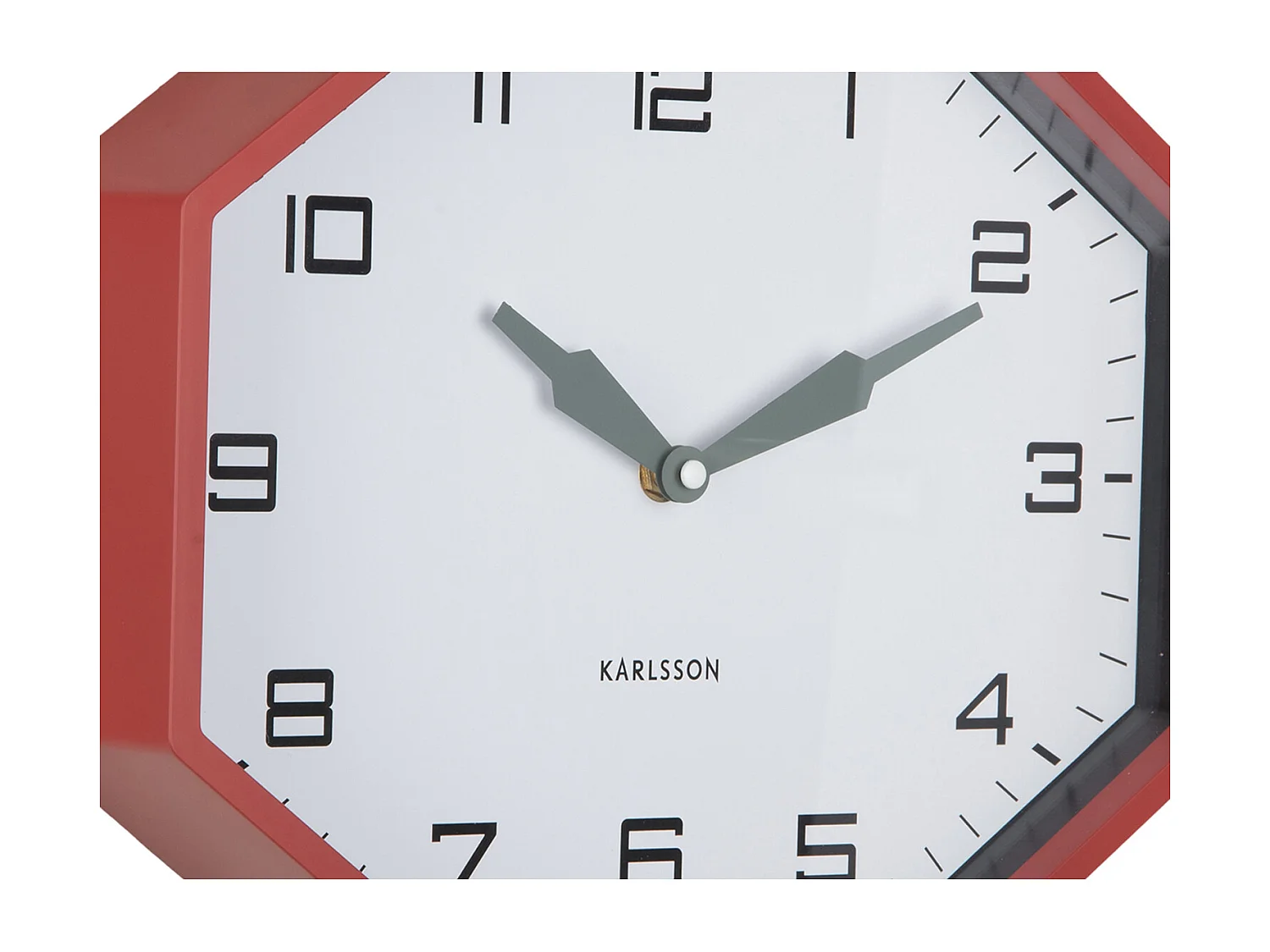 Réveil octogonal Modern Factory - 32 x 32 x 26 cm - Rouge