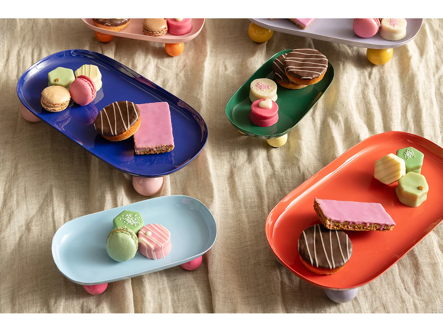 Plateau double Funky - 39x16x6 cm - Vert