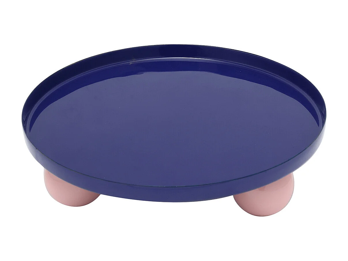 Plateau double Funky - 25x25x6,5 cm - Bleu
