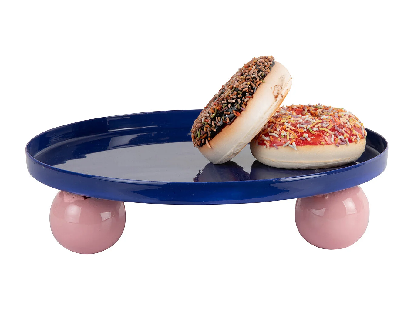 Plateau double Funky - 25x25x6,5 cm - Bleu