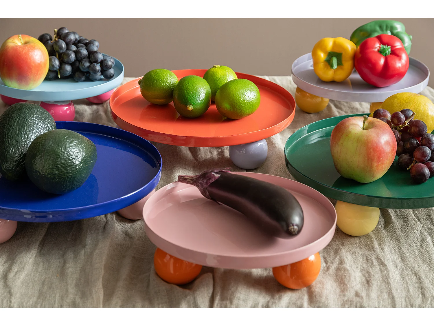 Plateau double Funky - 25x25x6,5 cm - Bleu