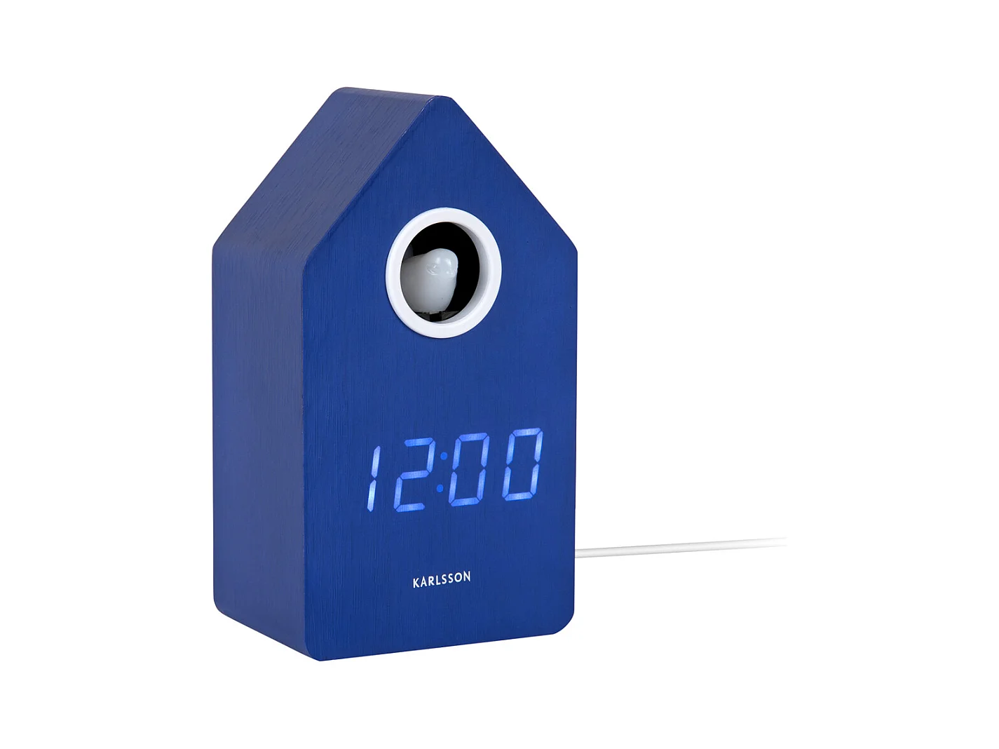 Réveil LED Coucou - 9x9x15,8 cm - Bleu