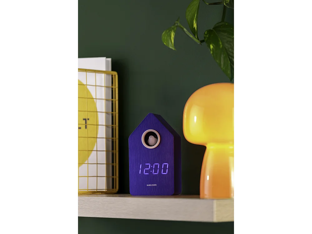 Réveil LED Coucou - 9x9x15,8 cm - Bleu