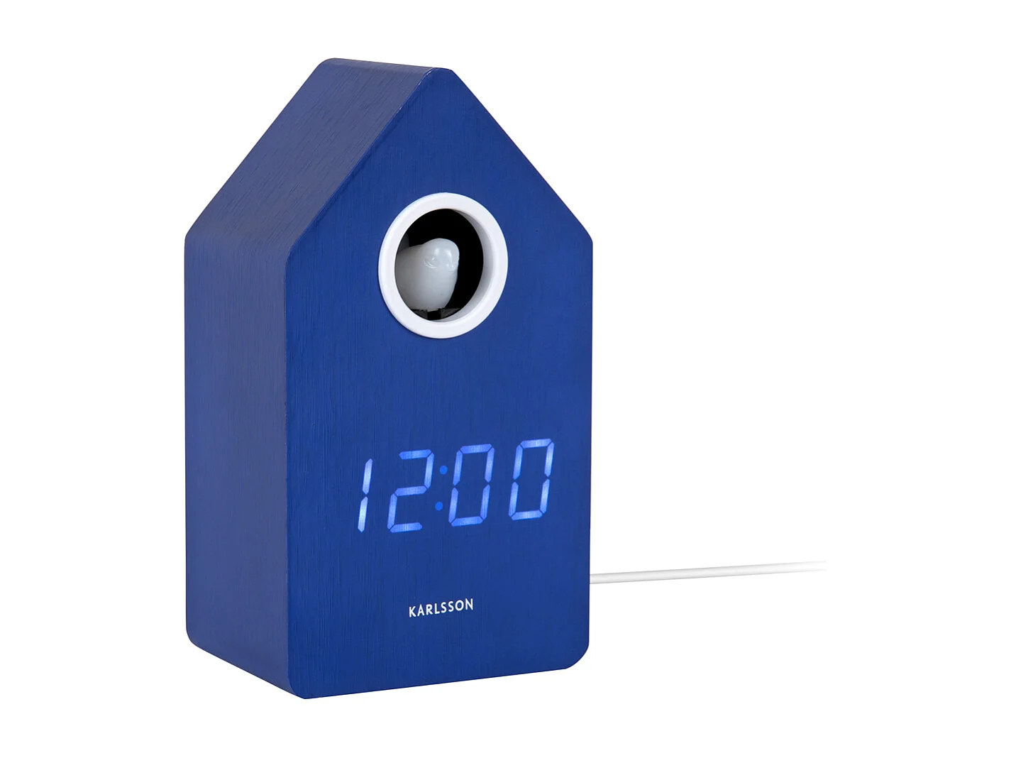 Réveil LED Coucou - 9x9x15,8 cm - Bleu