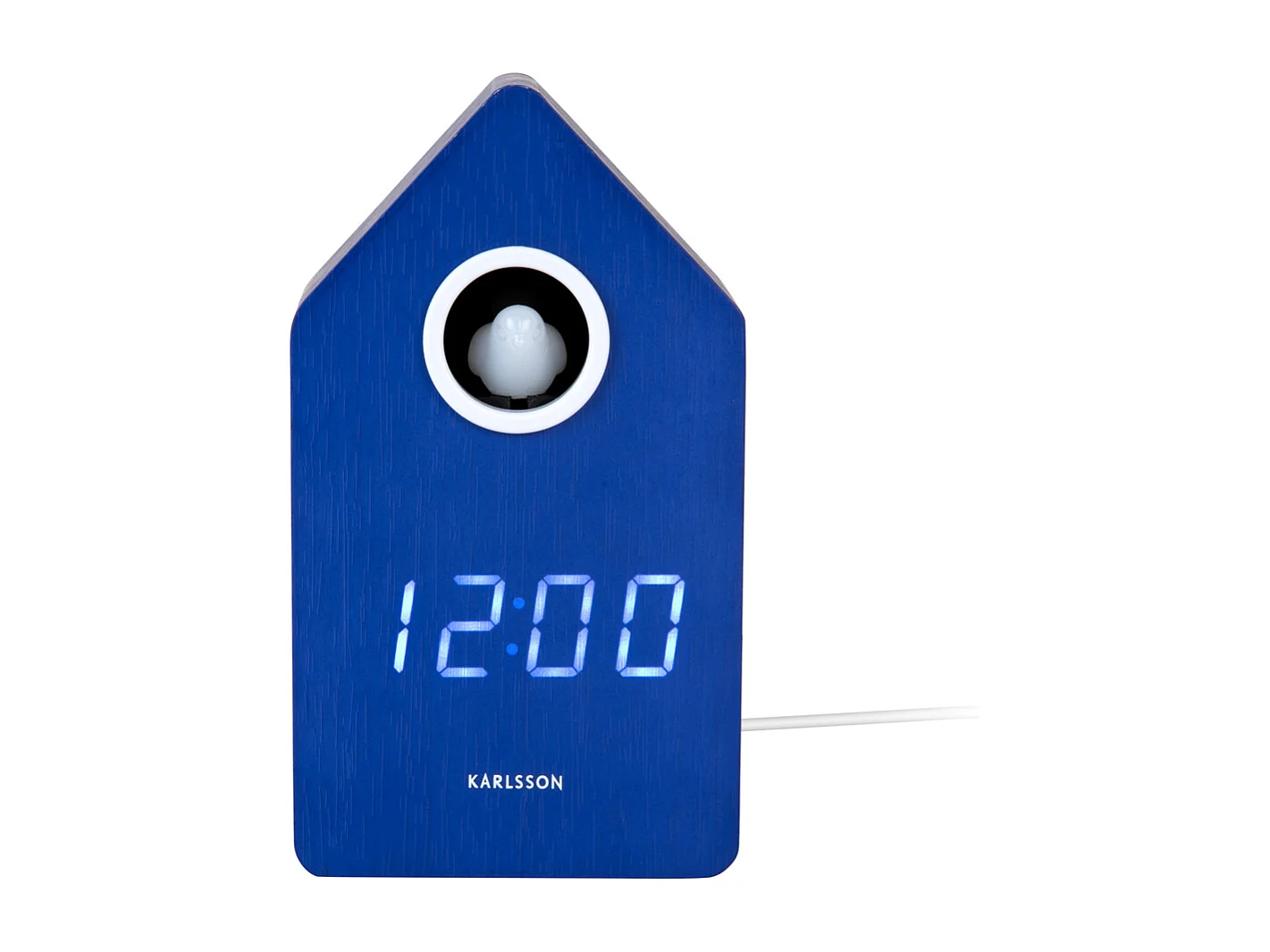 Réveil LED Coucou - 9x9x15,8 cm - Bleu