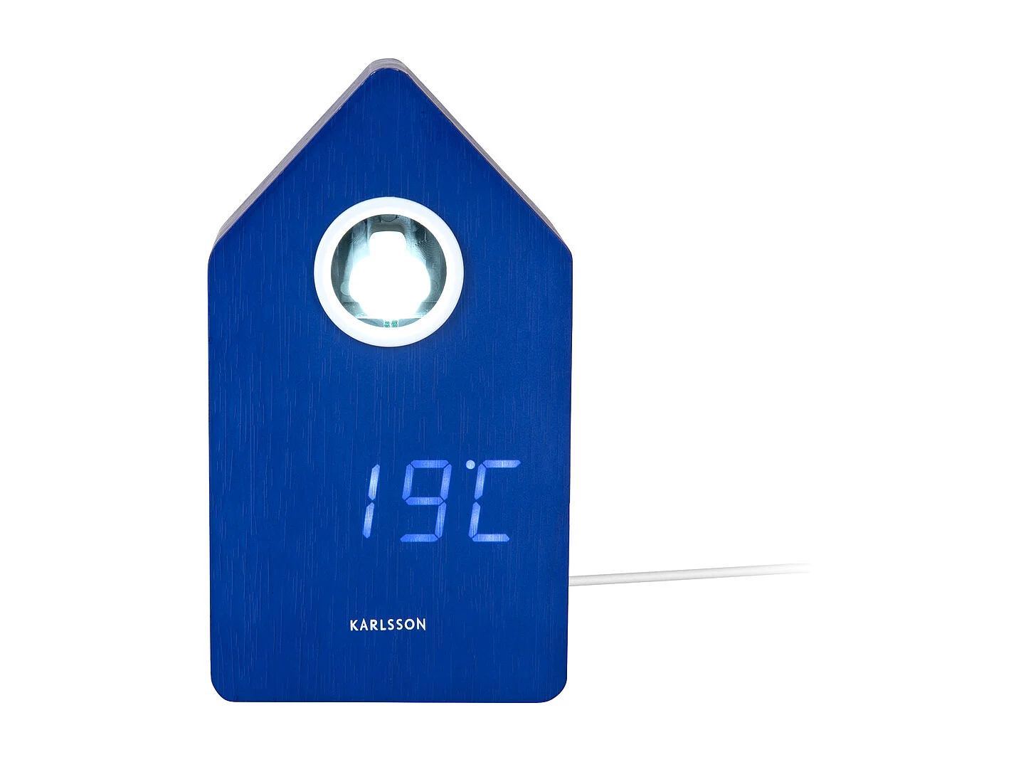 Réveil LED Coucou - 9x9x15,8 cm - Bleu