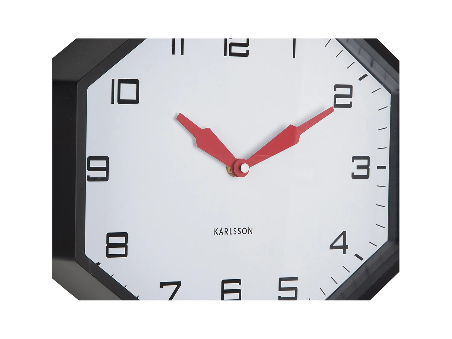 Réveil octogonal Modern Factory - 32 x 32 x 26 cm - Noir