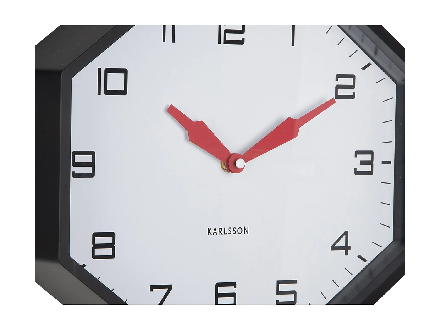 Réveil octogonal Modern Factory - 32 x 32 x 26 cm - Noir