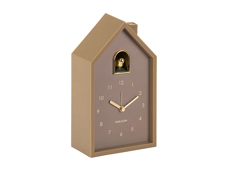 Wekker Modern Cuckoo Oro- 15x11.5x20 cm - Bruin