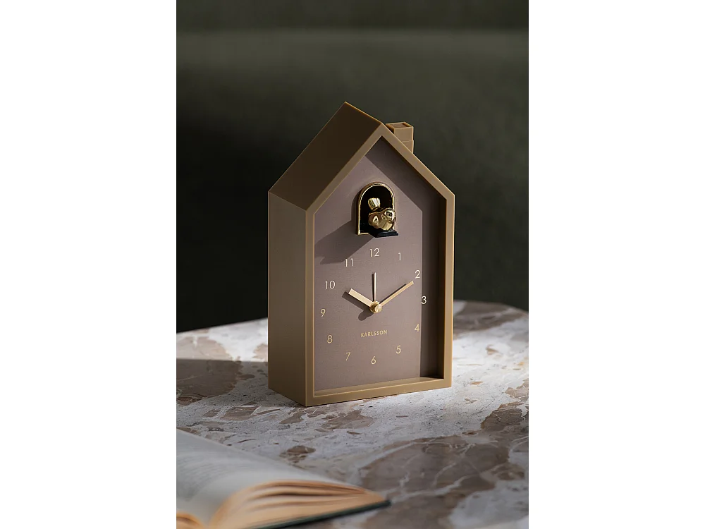 Wekker Modern Cuckoo Oro- 15x11.5x20 cm - Bruin