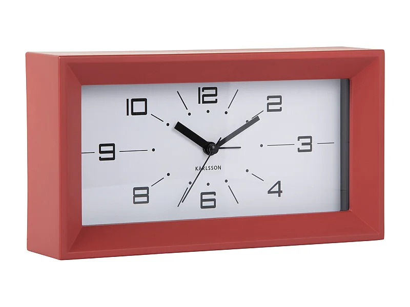 Réveil Lujo - 20,2x20,2x11,2 cm - Rouge