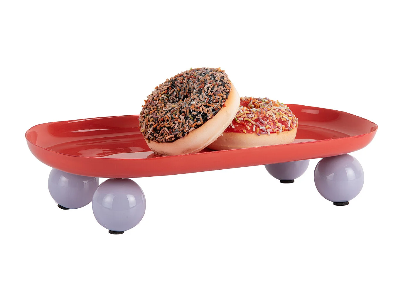 Plateau double Funky - 39x16x6 cm - Rouge