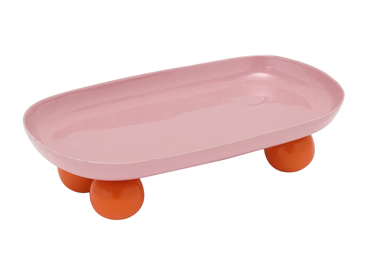 Plateau double Funky - 39x16x6 cm - Rose