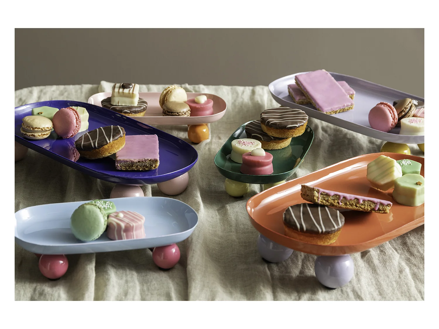 Plateau double Funky - 39x16x6 cm - Rose