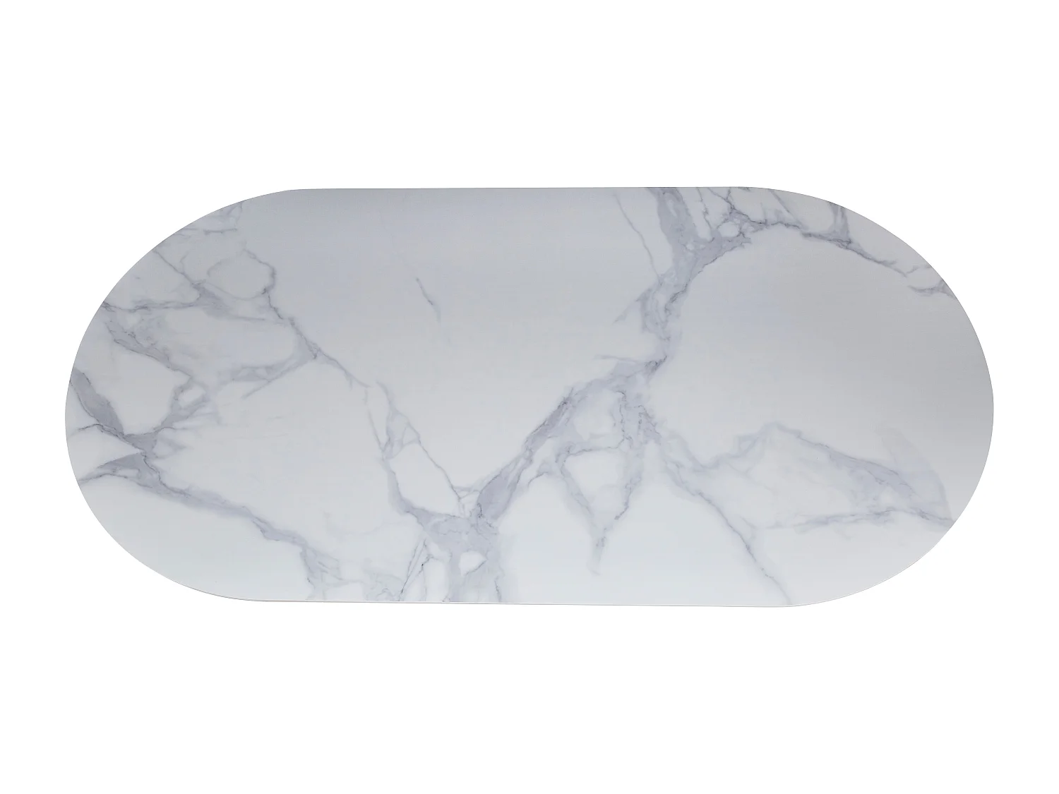 Table à manger ANNA plateau en céramique marbré blanc L 180 cm