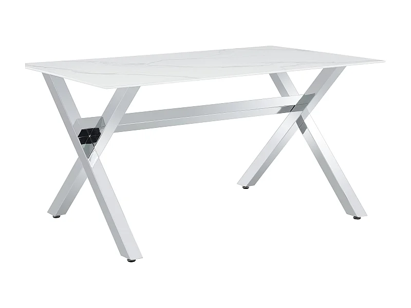 Table à Manger IXE – 180 cm – Chrome XXL & Plateau Verre Trempé