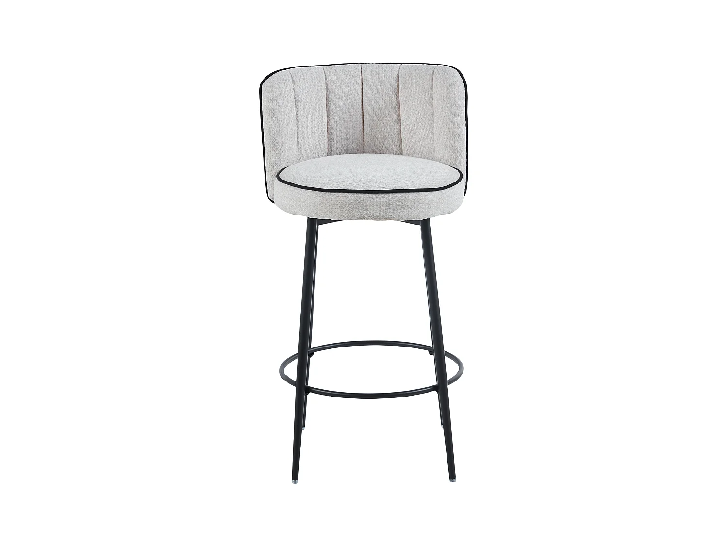 Lot de 2 tabourets de bar CATHY pied métal noir