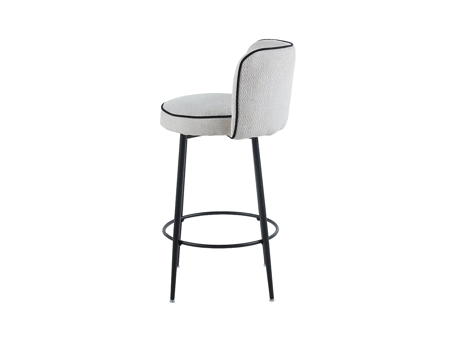 Lot de 2 tabourets de bar CATHY pied métal noir