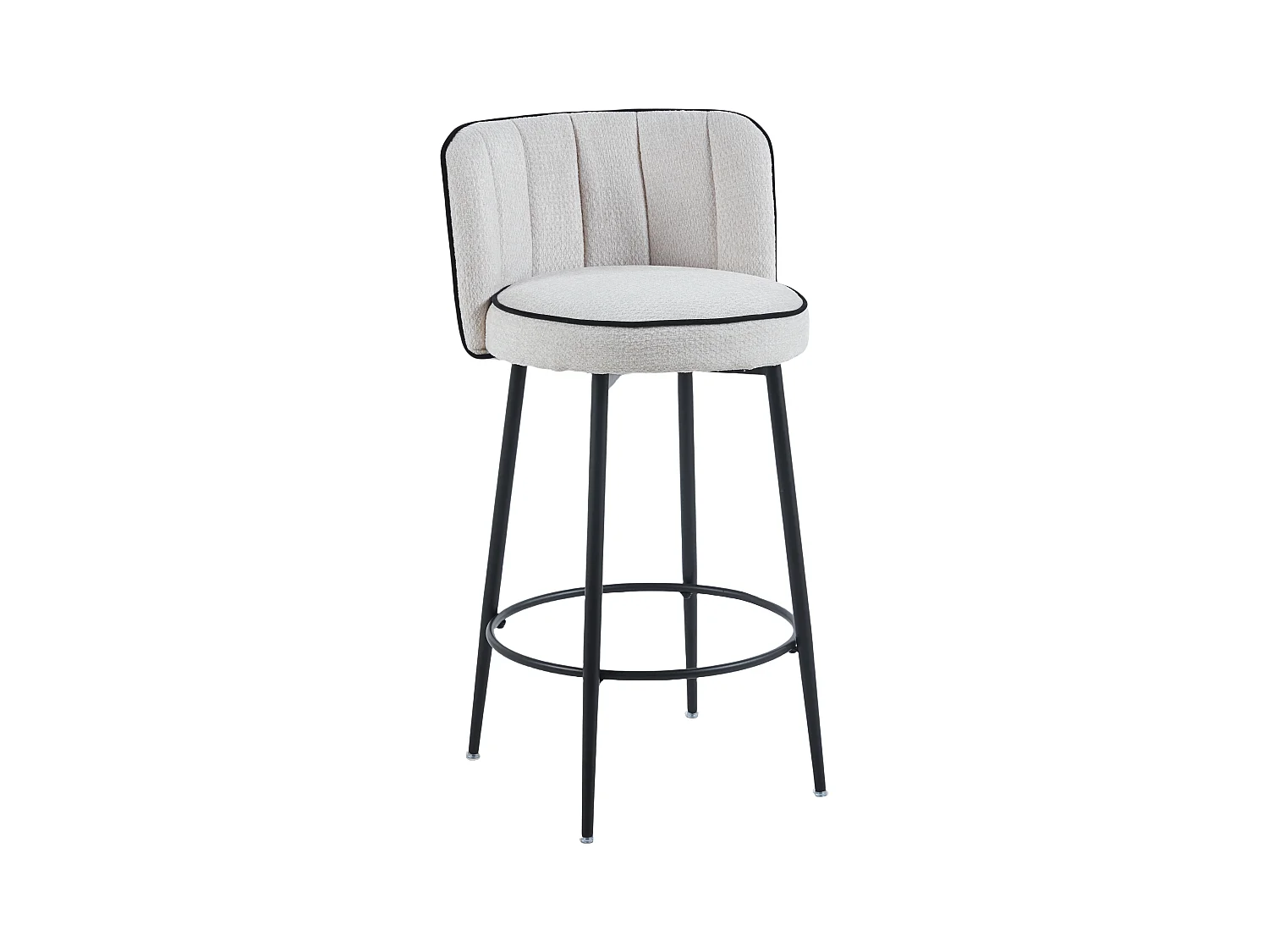 Lot de 2 tabourets de bar CATHY pied métal noir