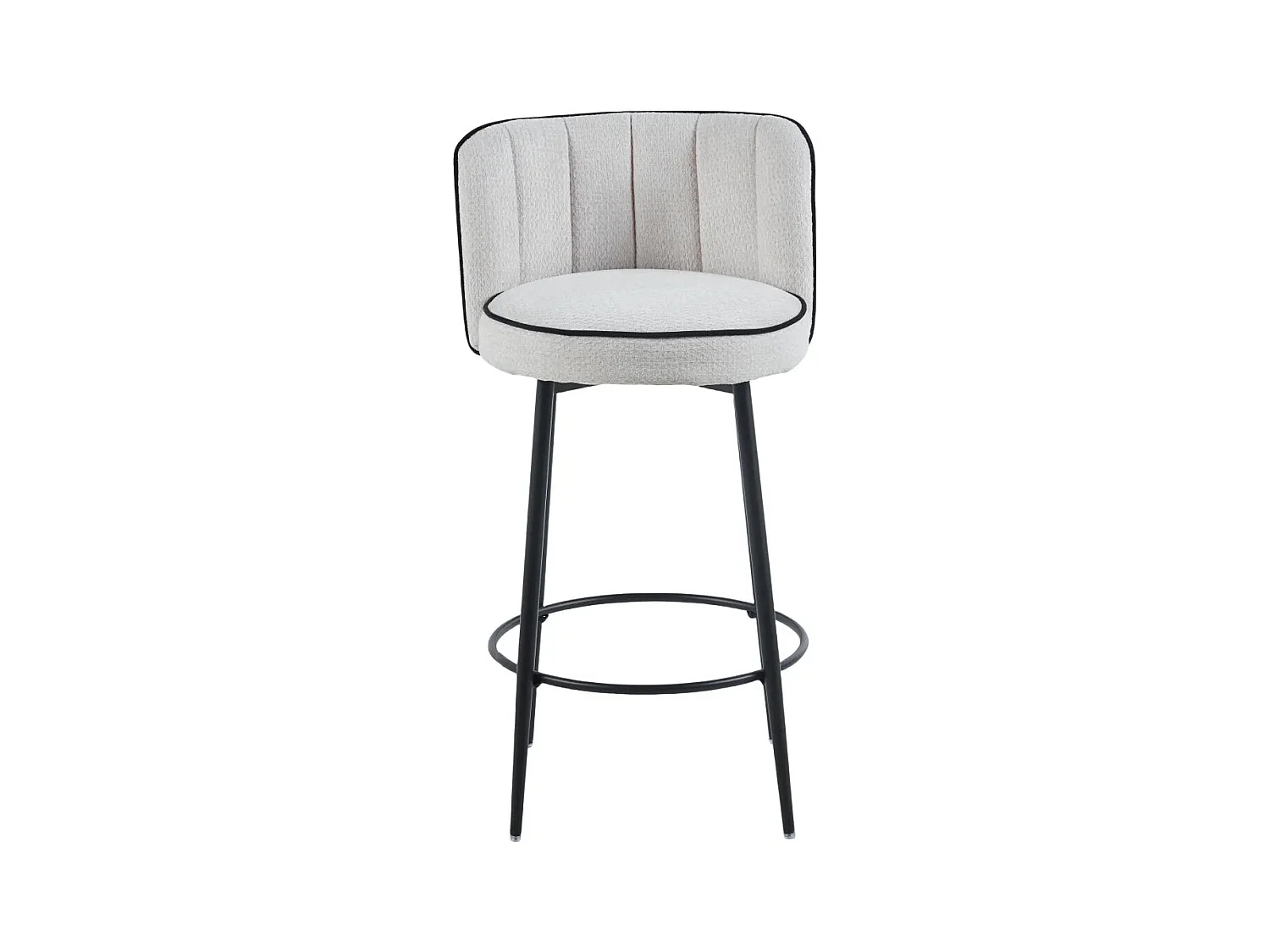 Lot de 2 tabourets de bar CATHY pied métal noir