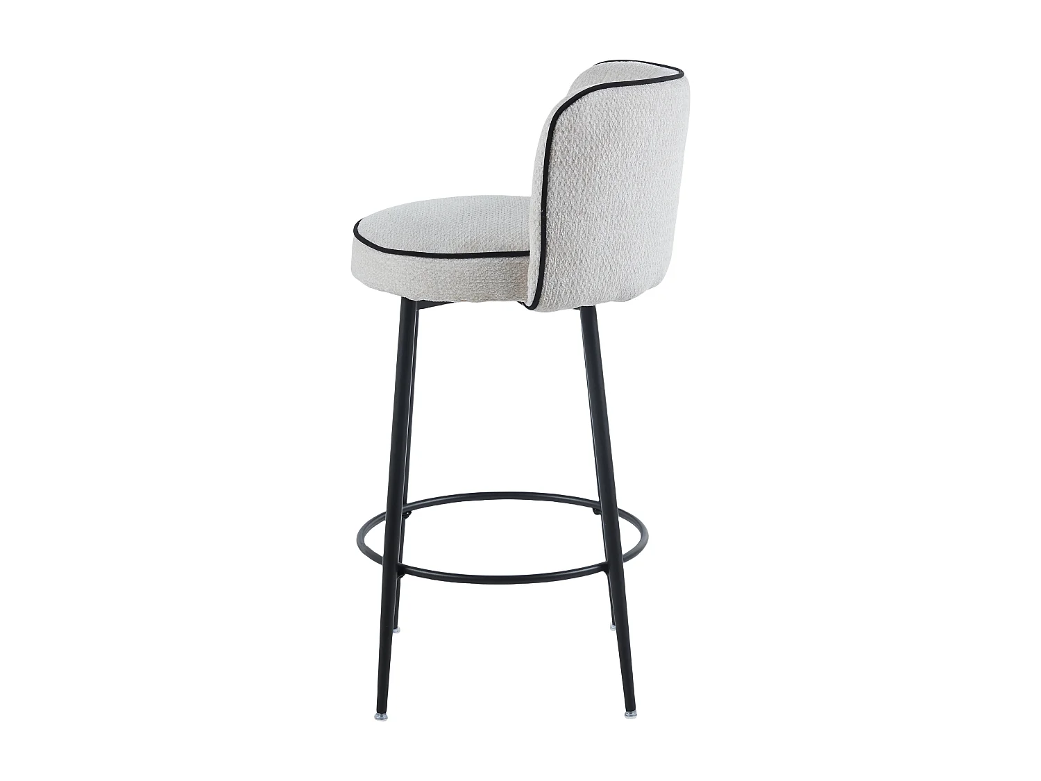 Lot de 2 tabourets de bar CATHY pied métal noir