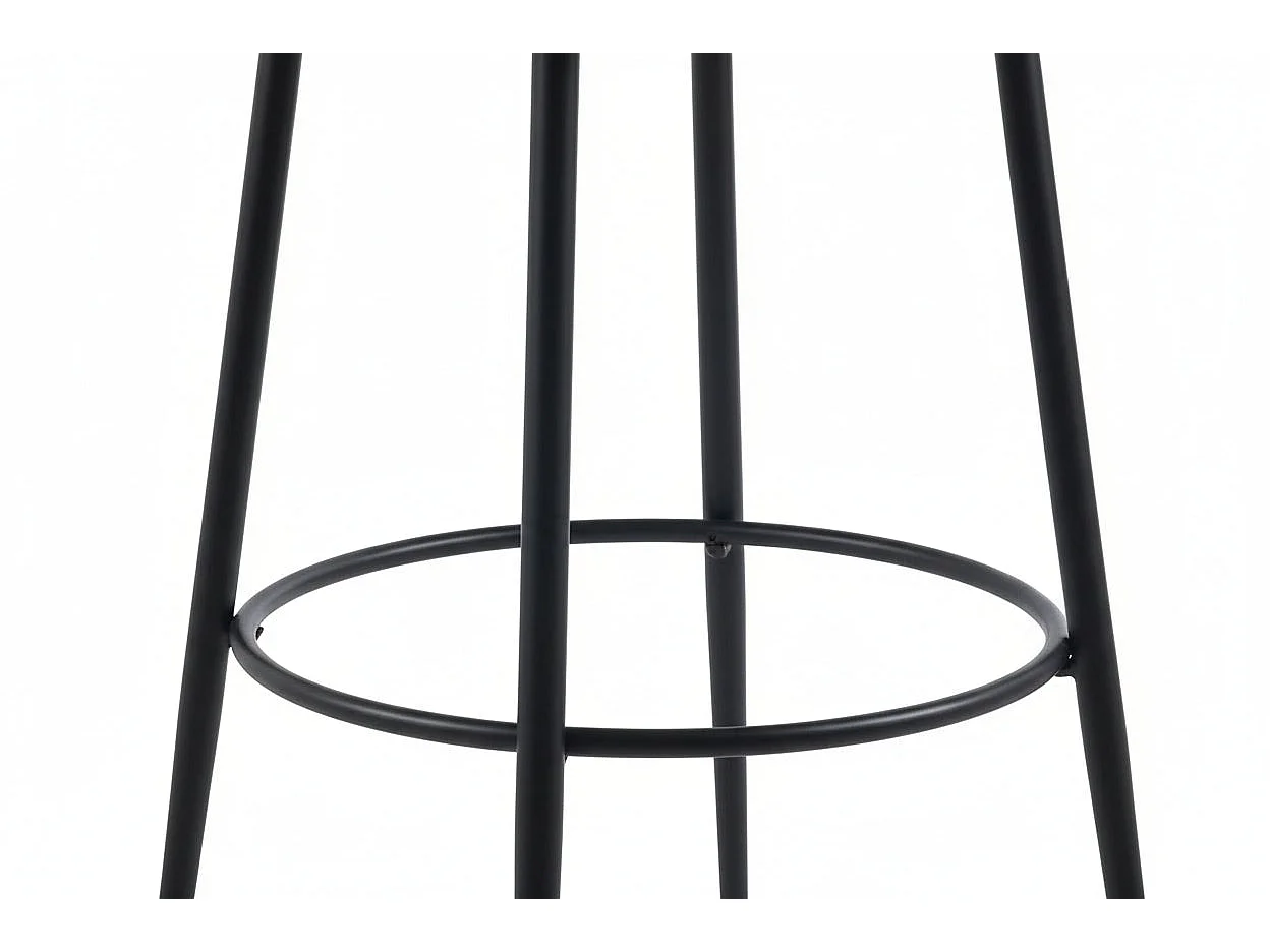 Lot de 2 tabourets de bar tissu écru pieds métal noir H74 cm CATHY