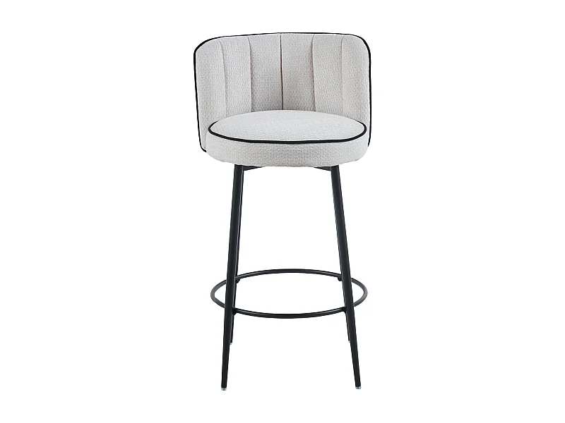 Lot de 2 tabourets de bar CATHY pied métal noir